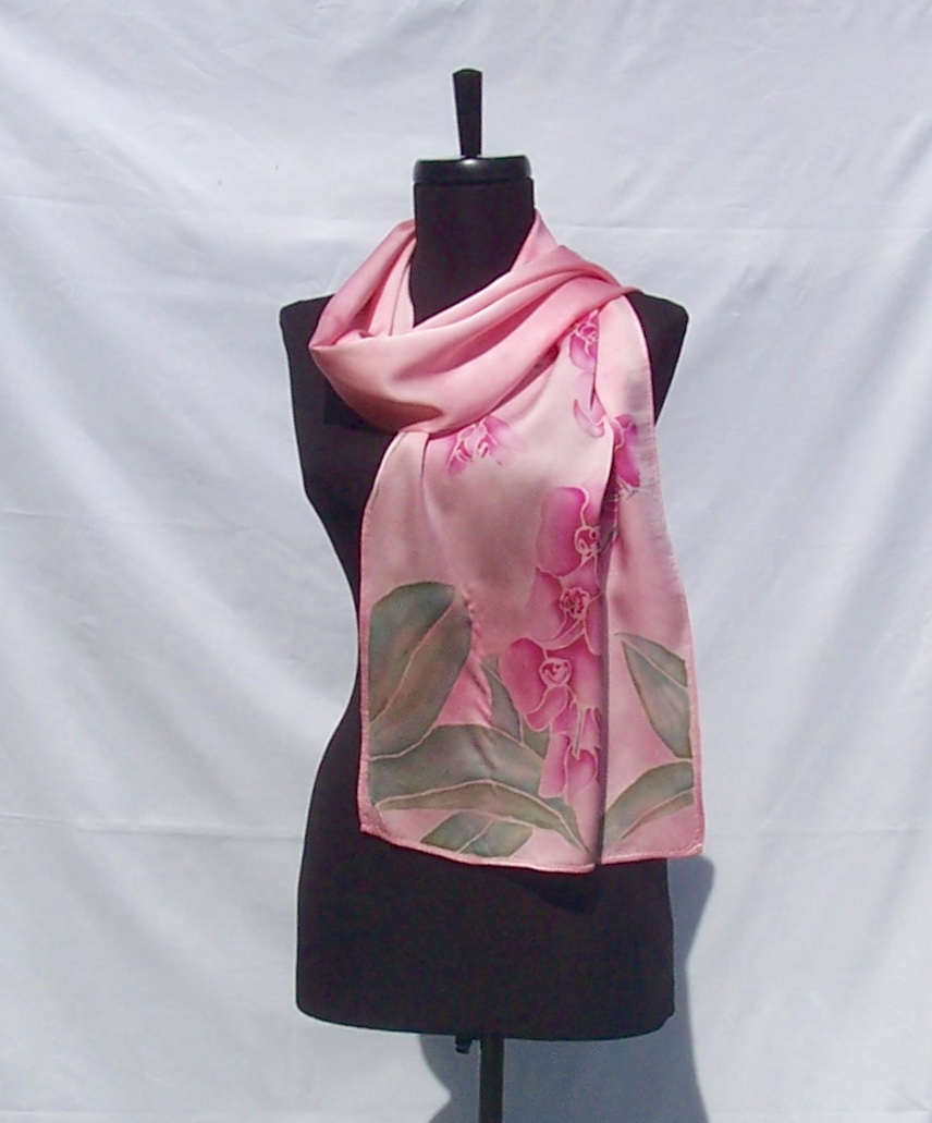 Scarf 112 (Pink Orchids)